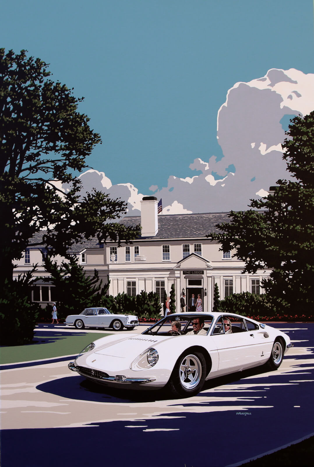 2021 Pebble Beach Tour d’Elegance poster featuring the Ferrari 365 P