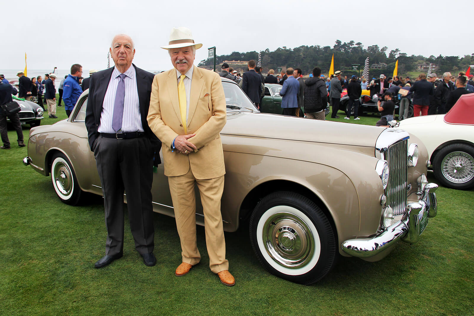 Richard Gorman (left) of Vantage Motorworks with Fred and the 1958 Bentley S1 Continental Park Ward Coupé (chassis BC3LFM).
